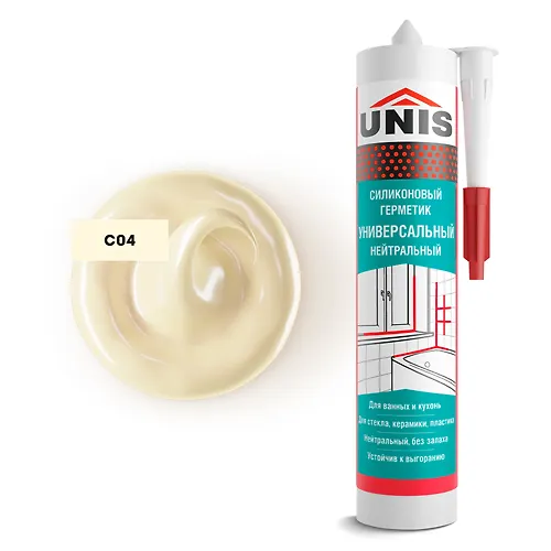 Germetik silikonovyj UNIS N-80 universalnyj slon.kost S04 300ml_1