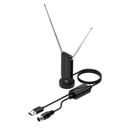 Antenna komnatnaya DVB-T2 i DMV aktivnaya Signal SAI-300, 20dB, kabel 2m_1