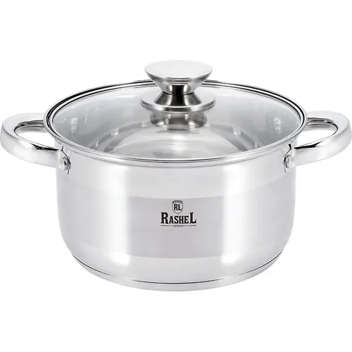Kastryulya 2,6 l iz nerzhaveyuschej stali so stekl. kr., 18 h11 sm (R-2600h) 