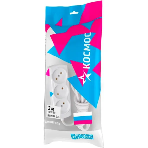 Udlinitel KOSMOS 6A 3 gn PVS 2*0,75 (3m) R16-010 Rossiya_1