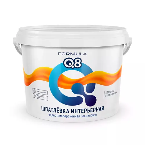FORMULA Q8 INTERERNAYA SHpatlevka akrilovaya vodno-dispersionnaya BELAYA 16 kg_1