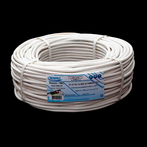 Provod PVS 2*2,5 belyj (100 m) do 300 V TU 27.32.13-002-21180064-2019_1