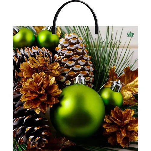 Paket s plastmassovymi ruchkami 36h37+10sm (100) (Zelenye shary) NG Tiko (h10/100) PLR56824_1