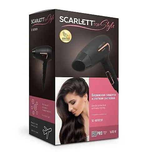 Fen Scarlett SC-HD70IT09 chernyj, DC motor, 1600Vt, ionizatsiya, skladnaya ruchka_3