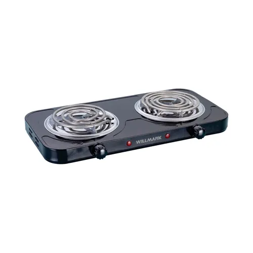 Plita elek. WILLMARK NS-215T (2 spir konf.*145 mm/1000Vt.,150*1500Vt, korp iz nerzh stali, chernyj)_1
