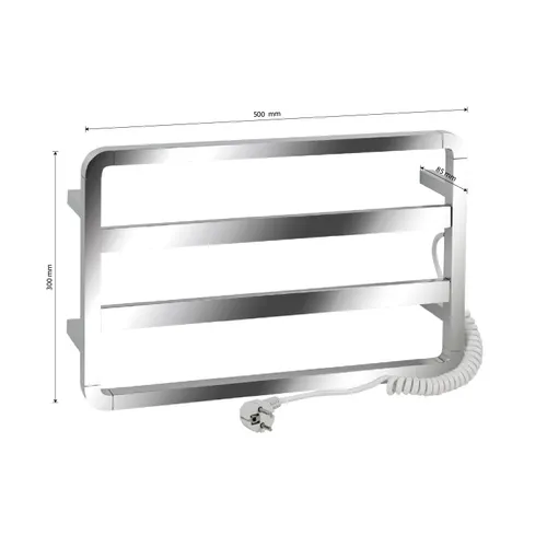Polotentsesushitel elektricheskij, pryamoug HROMIROVANNYJ, LESENKA 300 h 500 h 85mm BRIMIX 9012_3