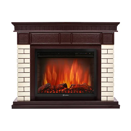 Portal Firelight Bricks 30 kamen bezhevyj, shpon temnyj dub_1