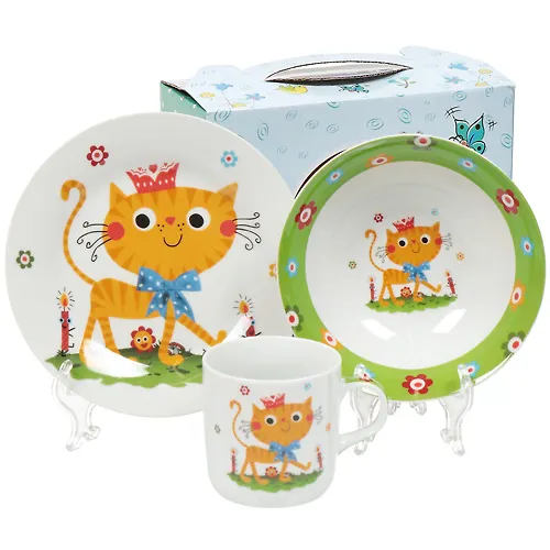 F Nabor detskij 3 pr Laskovyj kotenok (tarelka 17,5/18sm, salatnik 15sm, kruzhka 230ml) pod/up C510#_2