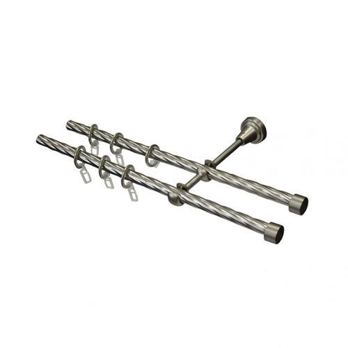 Karniz kovanyj LEGRAND d16 mm Tvist 2,4m serebro-mat sost.2-h ryad tub_1