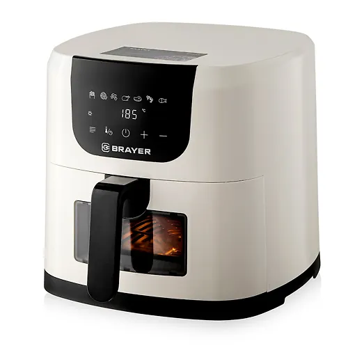 Aerogril BRAYER 2043BR, 1500Vt, 5l, t. 200S, semnaya reshetka, tajmer, LCD-displej, 7 programm_1