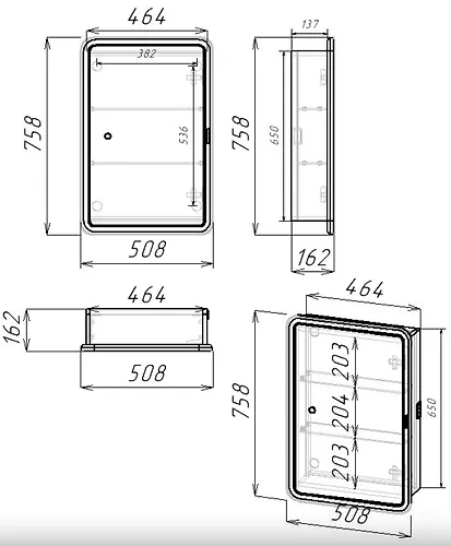 Zerkalnyj shkaf EvaGold Morgan 50 universalnoe (LED-podsvetka, sensornyj vyklyuchatel,dimmer)_3