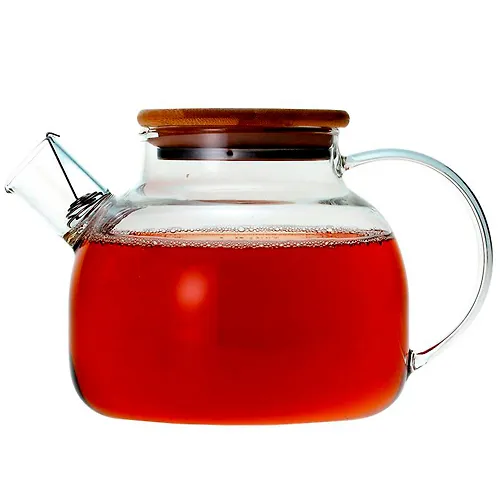 CHajnik zavarochnyj Foresta di bambu, obem 1,5 l, iz borosilikatnogo stekla s kryshkoj iz bambuka art_1