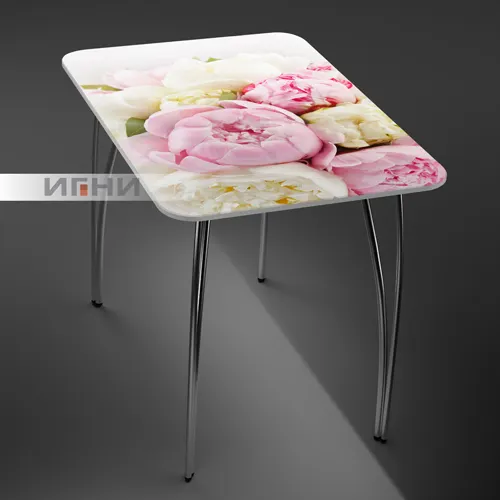 Stol MDF s fotopechatyu N051 (piony) 1000x700, metallicheskie opory_1