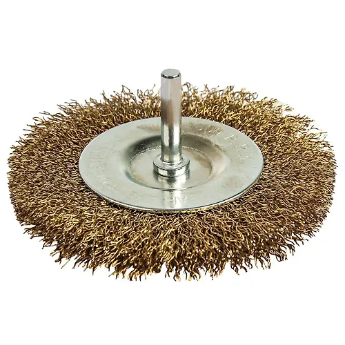 Kordschetka dlya dreli radialnaya myagkaya PRAKTIKA 100 mm, hvost 6 mm 773-408_1