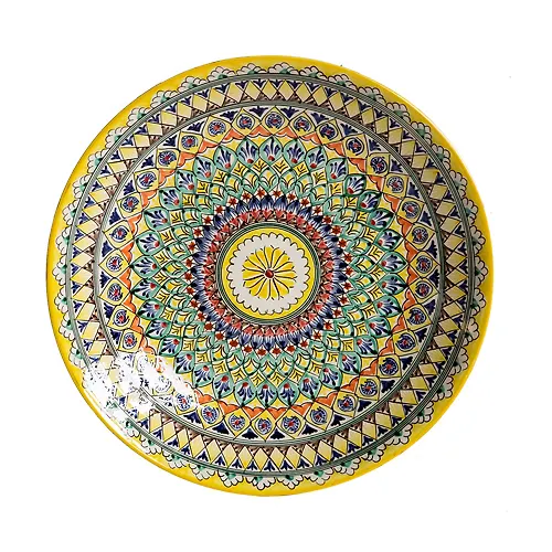 Lyagan ZHeltyj Mehrob (blyudo dlya plova) kruglyj, 42sm Uzbekistan_1