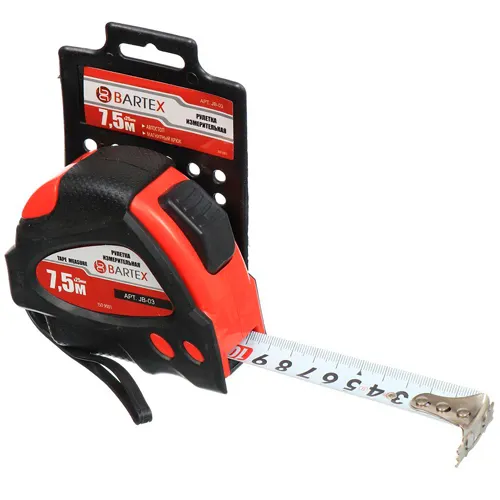 Ruletka 7.5 m, obrez.plastik,magnitnaya, 25 mm, avtostop, + 2 knopki, Bartex, 32G-7525, JB 03 (205776_1