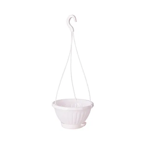 Gorshok-Kashpo podvesnoe Mirabel Alternativa 3,5l s poddonom belyj (up.30) M5927_1