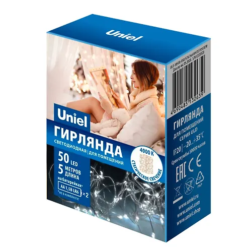 Girlyanda svetodiodnaya na batarejkah «Rosa» ULD-S0500-050/SCB/2AA WHITE IP20 DEW UL-00007184_4