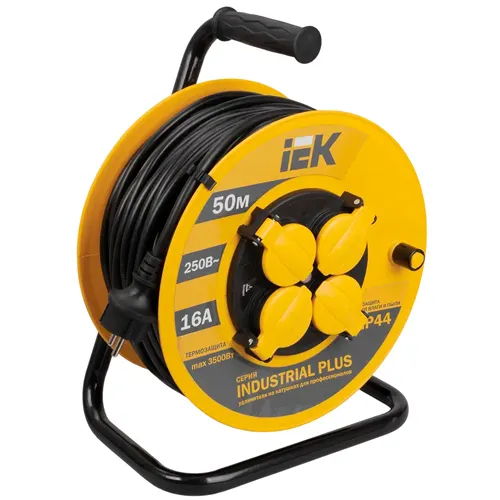 Katushka UK50 4 gnezda 2R+RE/50 metrov 3*1,5mm2 IEK art.WKP15-16-04-50-44_1