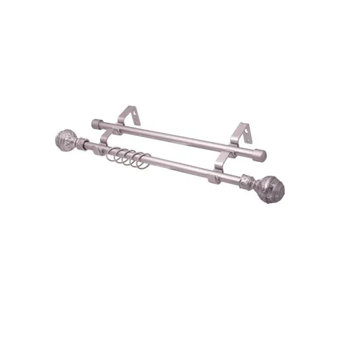 Karniz kovanyj Le-Grand d16 mm gladkij 1,6m 2ryadnyj Faberzhe serebro-matovoe t/u GP_1