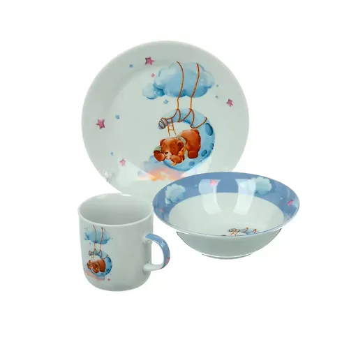 Nabor posudy keram, 3 sht, Mishutka, tar 17.5sm,sal 15sm,kruzh 230ml, Daniks (519851)_1