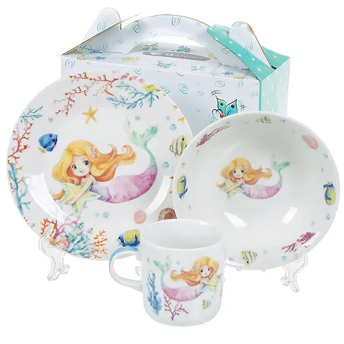 Nabor detskij 3pr Rusalka (tarelka 17,5sm, salatnik 15sm, kruzhka 230ml) pod/up C653# DANIKS (35070_2