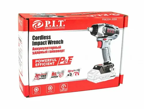 Gajkovert udarnyj besschetochnyj akkum PIW20H-300A SOLO (20V, 300Nm,kvadrat 1/2