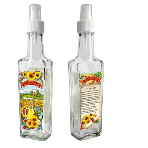Butylka s knopochnym raspylitelem dlya podsolnechnogo masla, 250 ml, steklo  626577_1