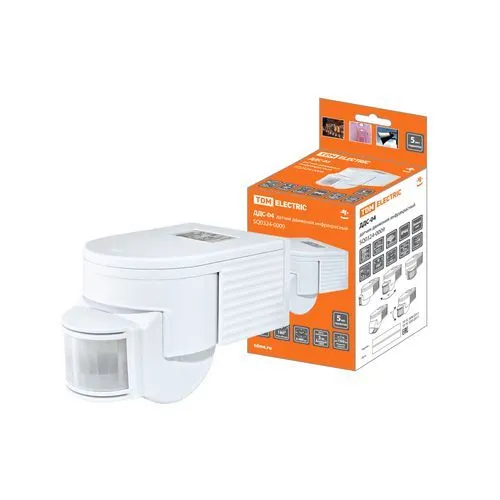 Datchik dvizheniya nastennyj DDS-04 1100Vt, 5-480s. 12m, 5+Lk, 180gr, IP44 TDM (SQ0324-0009)_1