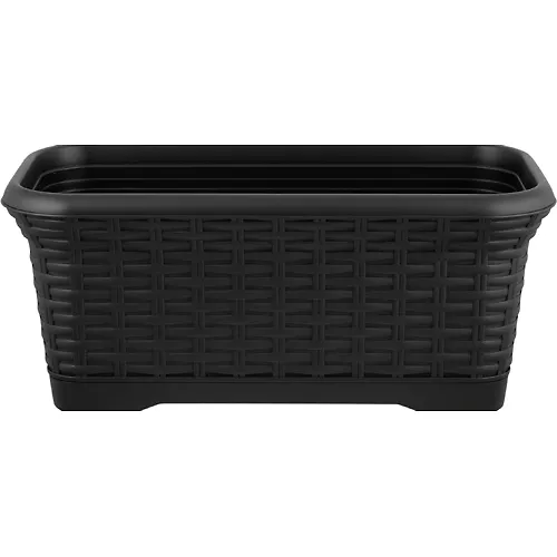 Gorshok tsvetochnyj InGreen Rattan pryamougolnyj 40sm 7l semnyj poddon, gorkij shokolad IG6255_1