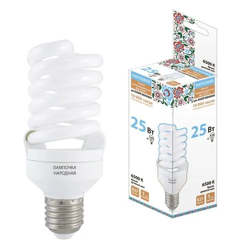 Lampa lyuminestsentnaya NL-FST2-25Vt-6500 K-E27 (54h126mm) (SQ0347-0064)_1