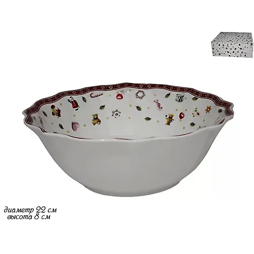Salatnik 22sm. NOVOGODNIJ v pod.up.(h18) Farfor art.105-612_1