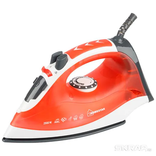 Utyug Homestar HS-4003 korall, 2000 Vt, par, sprej, parovoj udar, keramicheskaya podoshva_1