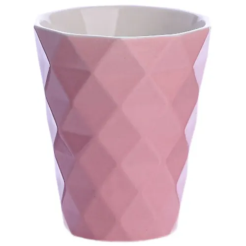 9-31354-3 Kruzhka 340ml s relefom Pink LR (h36) 
