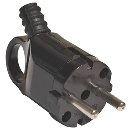 Vilka uglovaya s ushkom s/z chernaya 16A 250V «Universal» A0112_1