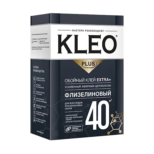 Klej obojnyj KLEO EXTRA PLUS 40 dlya flizelinovyh oboev sypuchij 240 gr_1