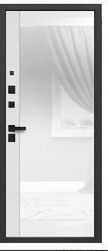 Dver met.9 sm MDF/MDF Smart 2 Steklo beloe 960 levaya (Rossiya)_3
