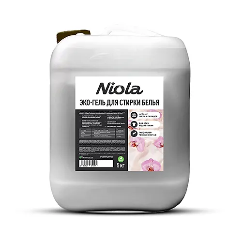 Ekogel dlya stirki Niola (chernyj) SHelk i orhideya 5 kg_1