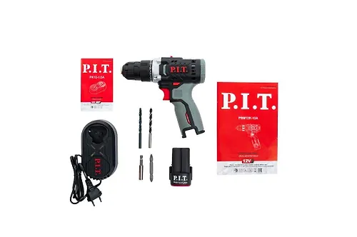 Drel akkumulyatornaya P.I.T. PBM12K-10A/1 X-DRIVER, 12 V, 25 Nm, patron 10 mm, 2 skorosti, AKB 1,5 Ach, ZU, korobka_2
