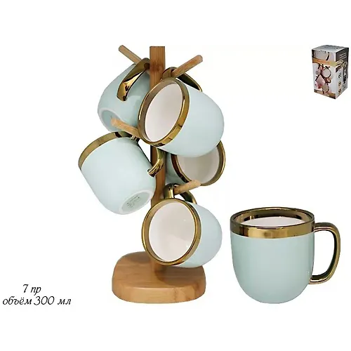 Nabor iz 6 kruzhek 300 ml na podstavke v pod.up.(h6) art.106-004_1