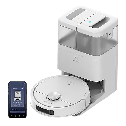 Robot-pylesos so stantsiej samoochistki PVCRAC 7290 WIFI IQ Home Belyj POLARIS CN_1