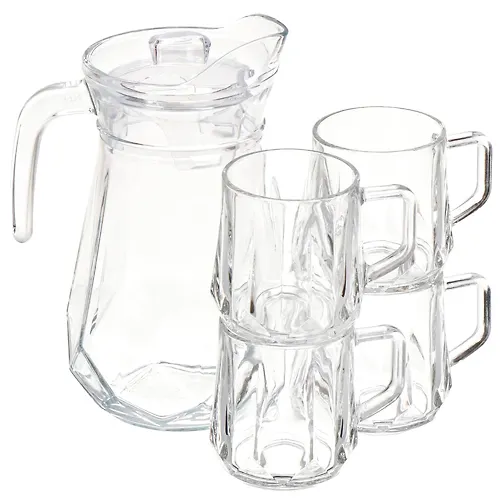 Nabor dlya soka steklo, 5 predmetov, kuvshin 1200 ml, stakan 250 ml 4 sht, Grani, Y4-5368 (411842)_1