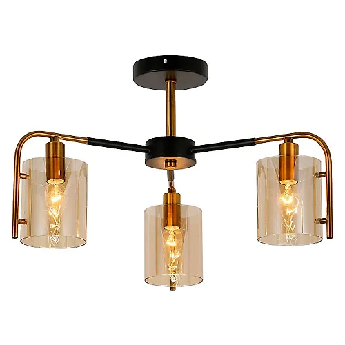 ESCADA Potolochnyj svetilnik Escada 671/3P E14*40W Black/Gold_1