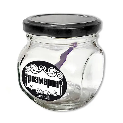 Banka dlya hraneniya stekl. 200 ml s met. chern. kryshkoj, Rozmarin 00115-00868_1