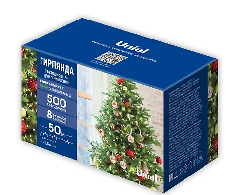Girlyanda svetodiodnaya, 50m. 500 svetodiodov ULD-S5000-500/DGA WHITE IP20 UL-00009931_4