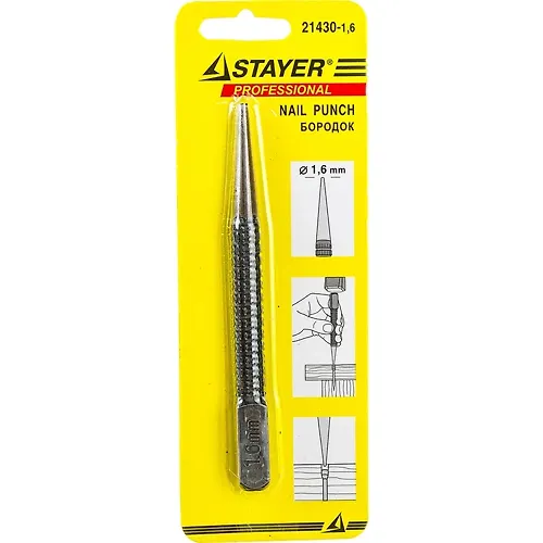 STAYER 100 mm, d 1.6 mm, borodok-dobojnik (21430-1.6) 21430-1,6_1