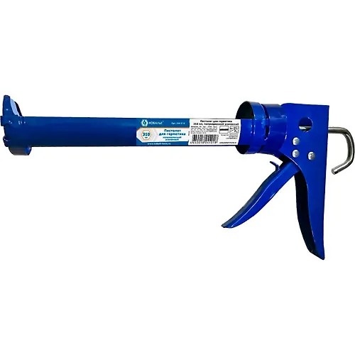 Pistolet dlya germetika KOBALT 310 ml, polukorp.usil.,rezak, remeshok dlya perenoski 244-018_1