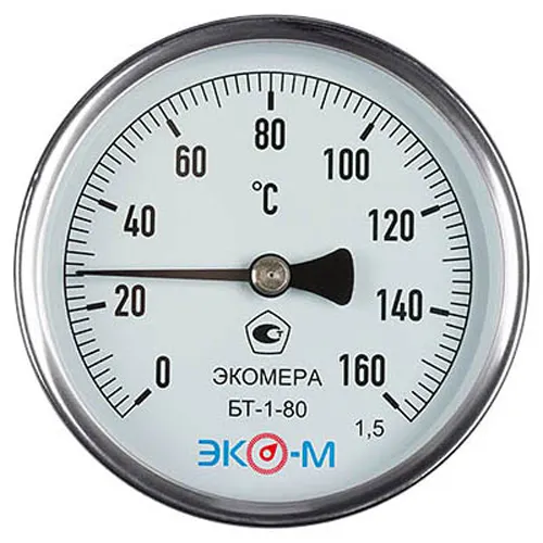Termometr bimetallicheskij BT-1-80 160S Dk80 L=60 G 1/2 osevoj EKOMERA_1