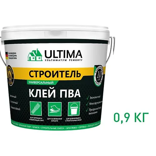 Klej PVA ULTIMA STROITEL vedro 0,9 kg_1