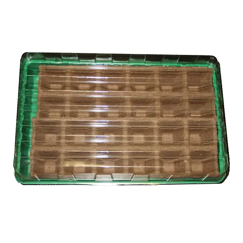 Miniparnik dlya vyraschivaniya rassady s torfyanymi gorshochk Ekotorf 50*50 (24shtuki+kasseta+lotok+kryshka)_1